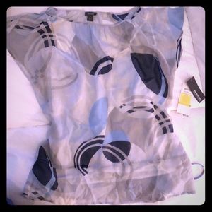 Stunning pale blue see thru blouse w/ sheer tank.